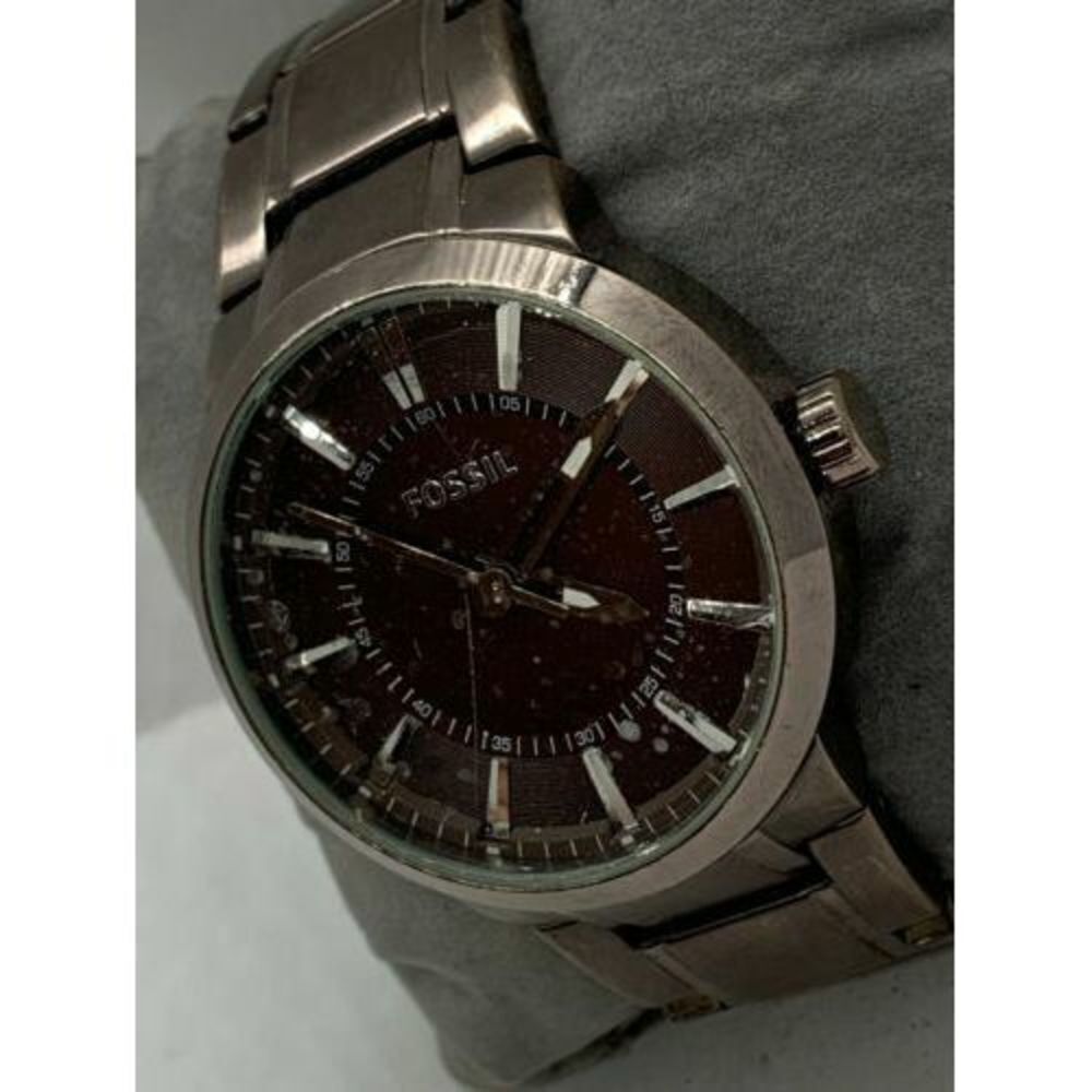Fossil FS4472 Unisex Watch Brown Stainless Steel Analog Quartz 39mm Round D884